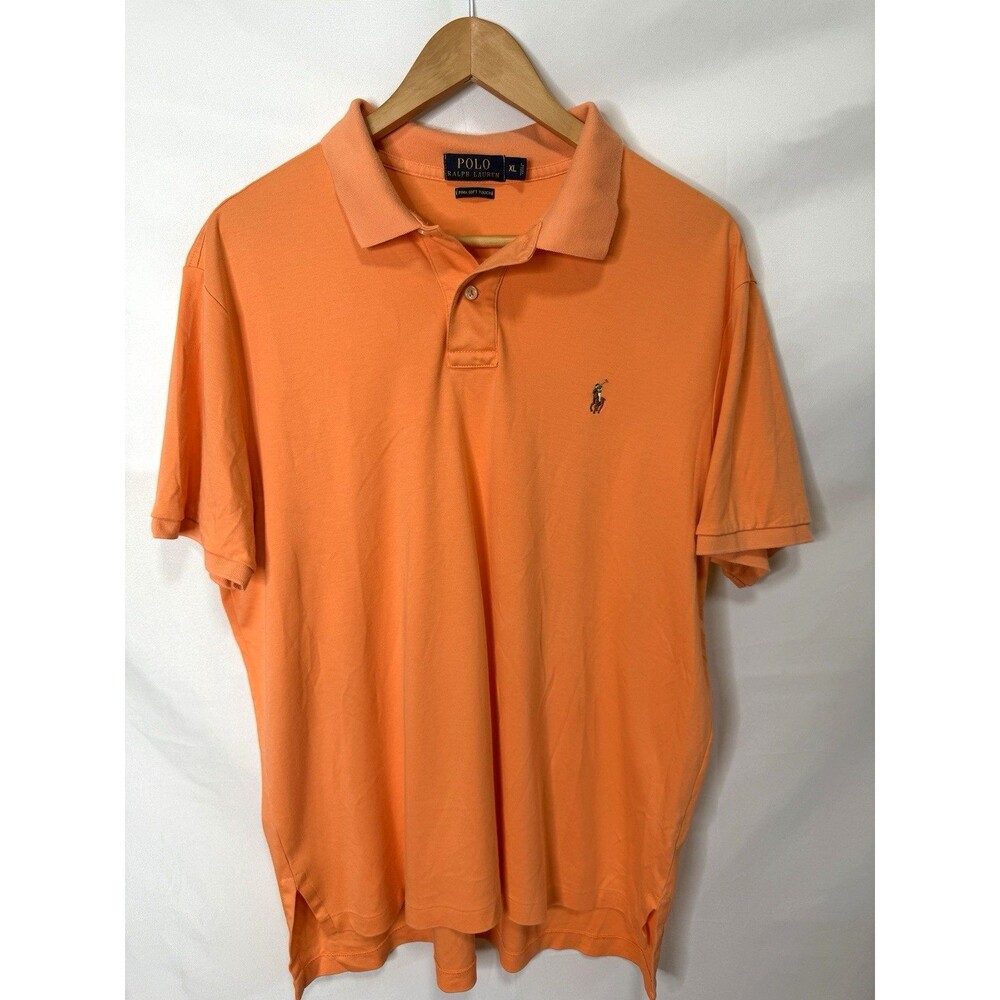 Polo Ralph Lauren Men Classic Polo  XL Pima Soft Touch Preppy orange peach